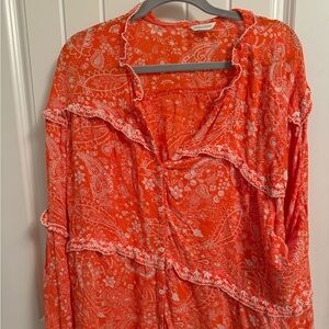 Orange and white shirt size 18 by Monsoon UK made in Indonesia.